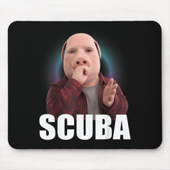 Funny Scuba Dance Meme Pig Man Meme Brainrot Mouse Pad (Front)