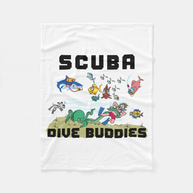 Funny Scuba Dive Buddy  Fleece Blanket (Front)