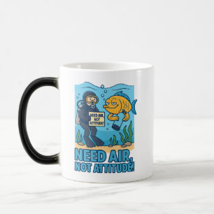 Funny Scuba Diver Shirt – Deep Thoughts, No Air Magic Mug