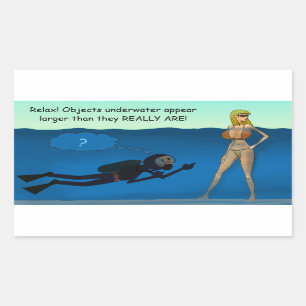 FUNNY SCUBA DIVER UNDERWATER GIRL, DIVING GIFT RECTANGULAR STICKER