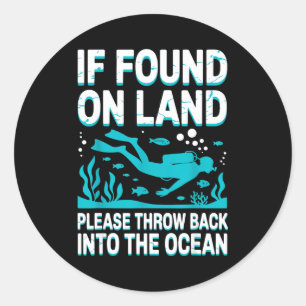 Funny Scuba Diving Art For Men Women Scuba Dive Sc Classic Round Sticker
