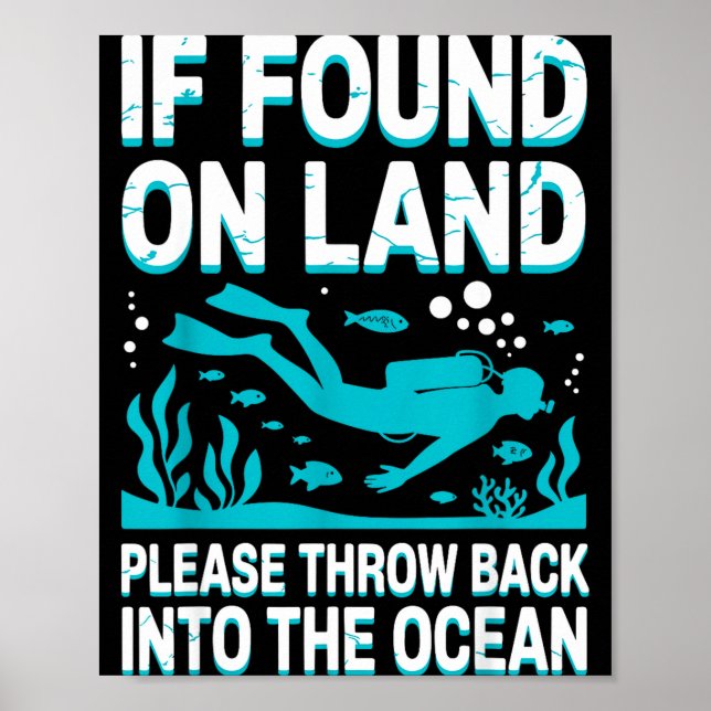 Funny Scuba Diving Art For Men Women Scuba Dive Sc Poster (Front)