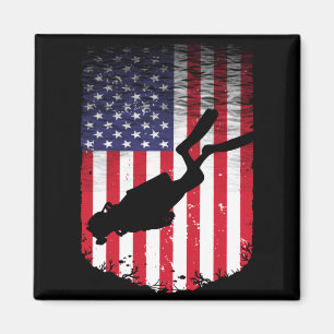 Funny Scuba Diving Art For Men Women Scuba Diver Magnet