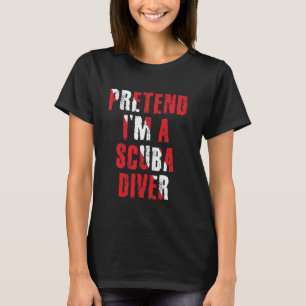 Funny Scuba Diving Dive Flag Halloween Humour Grap T-Shirt