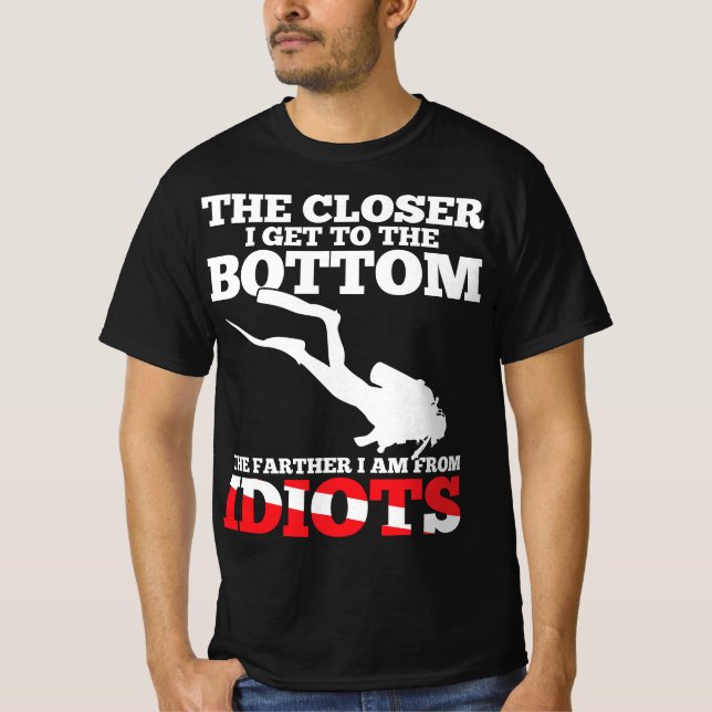 Funny Scuba Diving Flag Dive Quote Scuba Diver Gif T-Shirt (Front)