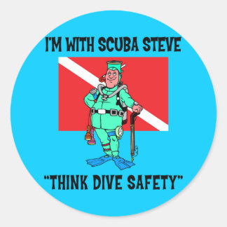 Funny SCUBA Steve Classic Round Sticker