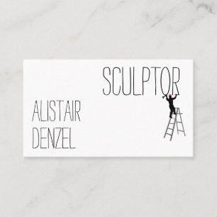 Funny sculptor man customisable business card