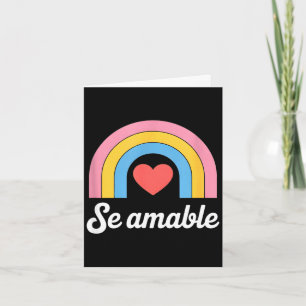 Funny se amable rainbow heart saying minimalist Fu Card
