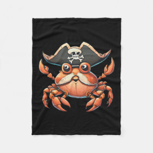 Funny Sea Creature Ocean Pirate Crab Hunting Sailo Fleece Blanket