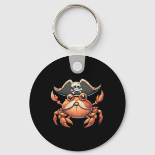 Funny Sea Creature Ocean Pirate Crab Hunting Sailo Key Ring