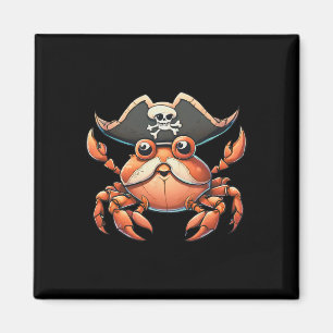 Funny Sea Creature Ocean Pirate Crab Hunting Sailo Magnet
