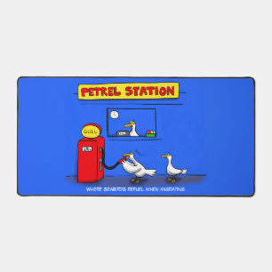 Funny sea gulls petrel cartoon humor desk mat