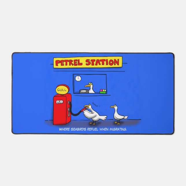 Funny sea gulls petrel cartoon humour desk mat (Front)