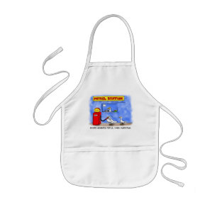 Funny sea gulls petrel cartoon humour kids apron