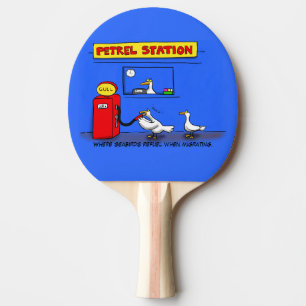 Funny sea gulls petrel cartoon humour ping pong paddle