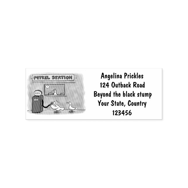 Funny sea gulls petrel cartoon humour rubber stamp (Imprint)