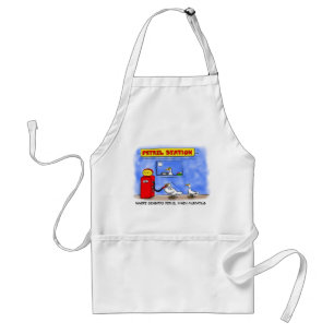 Funny sea gulls petrel cartoon humour standard apron