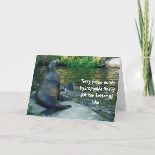 funny sea lion birthday card