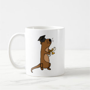 Funny Sea Otter Graduation Cartoon Coffee Mug