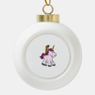 Funny Sea Otter Riding Unicorn T-shirt T-Shirt Ceramic Ball Christmas Ornament