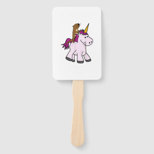 Funny Sea Otter Riding Unicorn T-shirt T-Shirt Hand Fan