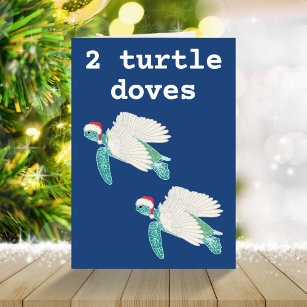Funny sea turtle 12 days of Christmas Holiday Card