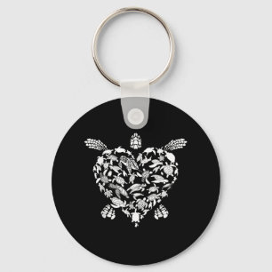 Funny Sea Turtle Gift Men Women Cool Turtles Hear Key Ring
