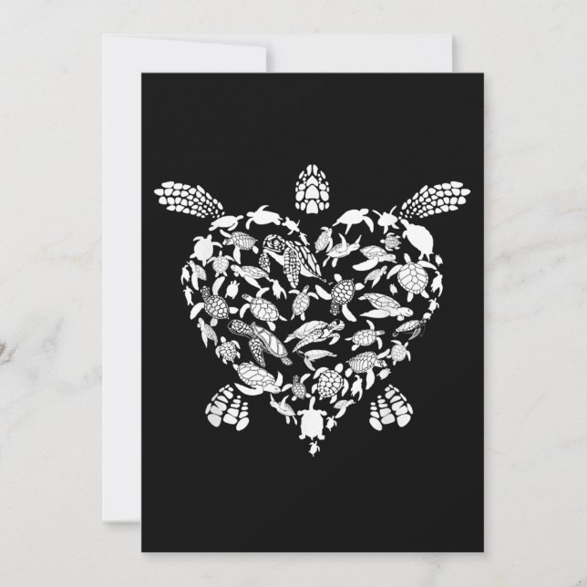 Funny Sea Turtle Gift Men Women Cool Turtles Hear Save The Date (Front)