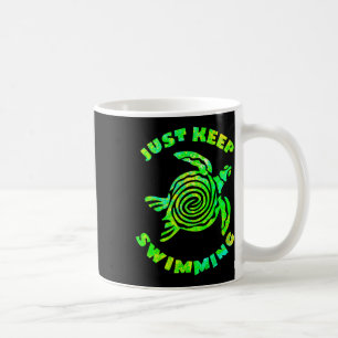 Funny Sea Turtle Just Keep Swimming Ocean Beach Va Coffee Mug