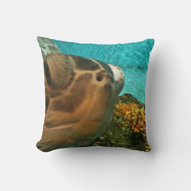 Funny Sea Turtle Selfie Cushion (Front)