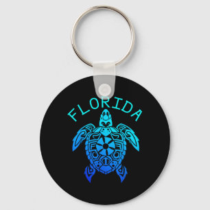 Funny Sea Turtle Vibes Florida Beach Summer Key Ring
