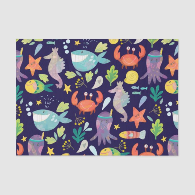 Funny Sea World Tissue Paper (Front)