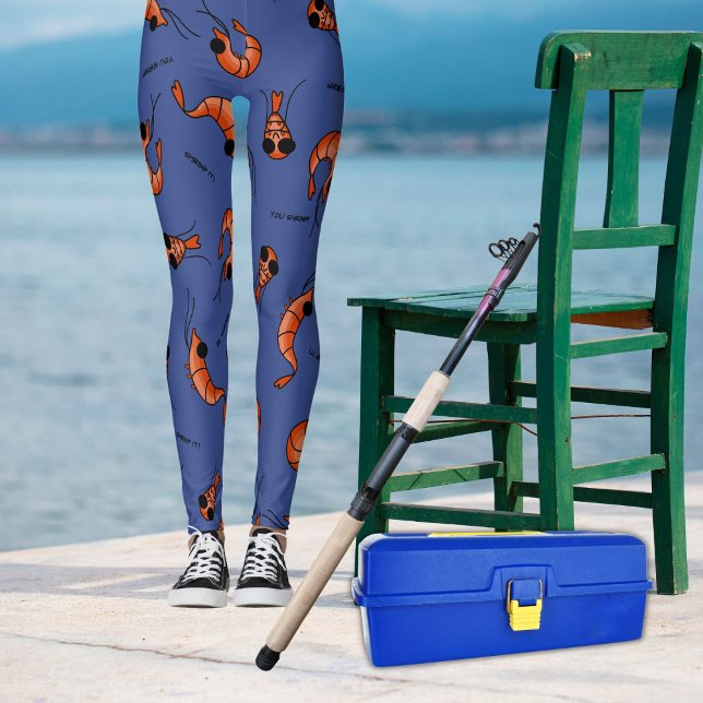Funny seafood shrimp leggings (Going fishing? Shrimp leggings are the outfit for it.)