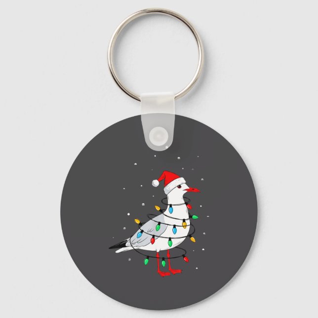 Funny Seagull Bird Christmas Animal Lover  Key Ring (Front)