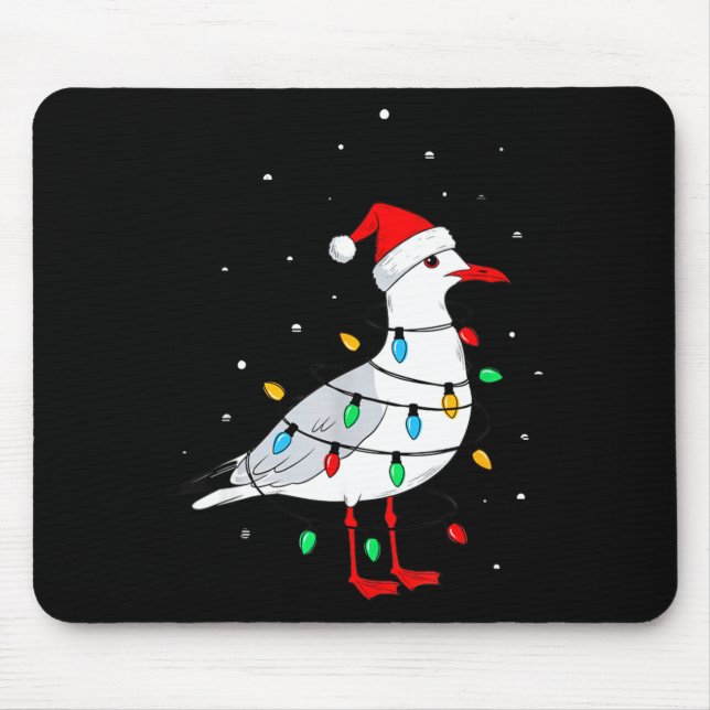 Funny Seagull Bird Christmas Animal Lover  Mouse Pad (Front)