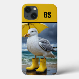 Funny Seagull in Rain Boots – Beach Humour iPhone 13 Case