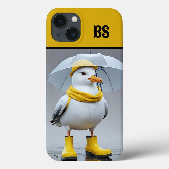 Funny Seagull in Rain Boots – Beach Humour Case-Mate iPhone Case (Back)
