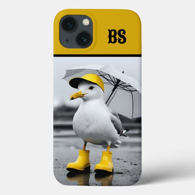 Funny Seagull in Rain Boots – Beach Humour Case-Mate iPhone Case (Back)