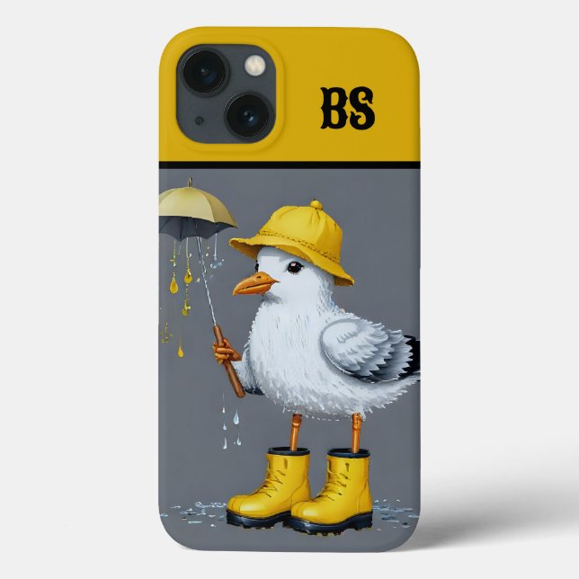 Funny Seagull in Rain Boots – Beach Humour Case-Mate iPhone Case (Back)