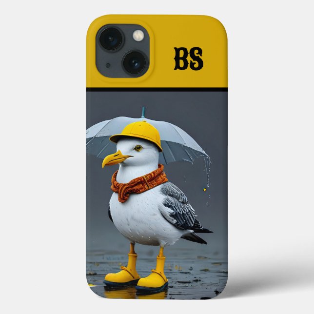 Funny Seagull in Rain Boots – Beach Humour Case-Mate iPhone Case (Back)