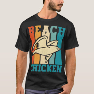 Funny Seagull Sea Gull Beach Chicken Retro T-Shirt