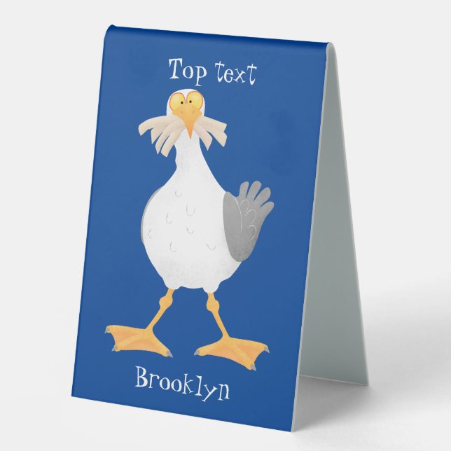 Funny seagull with French fries cartoon (Front)