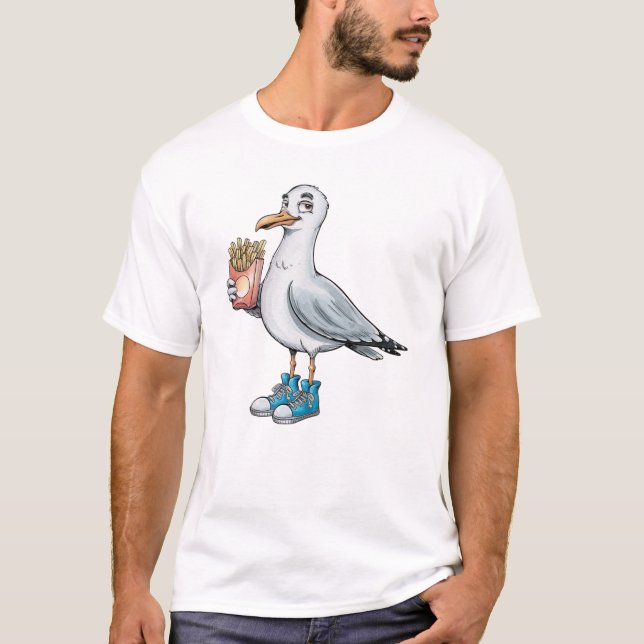 Funny Seagull with French Fries Sneakers (Front)