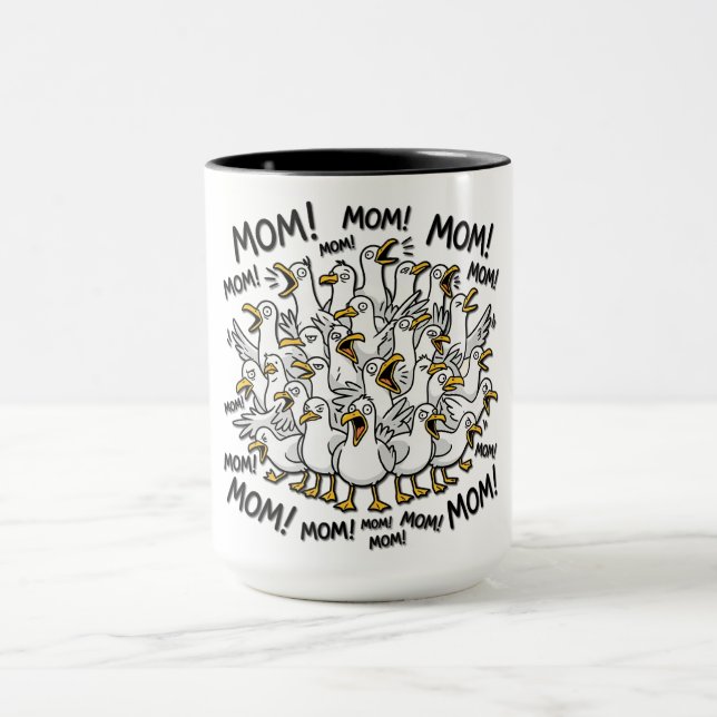 Funny Seagulls Calling Mum Mug (Center)