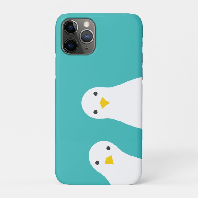Funny seagulls illustration turquoise Case-Mate iPhone case (Back)
