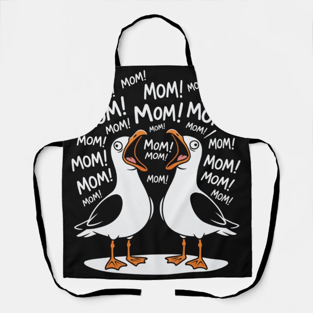 Funny Seagulls Yelling Mum Apron (Front)