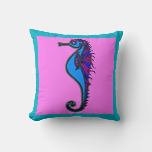 Funny seahorse pink cushion