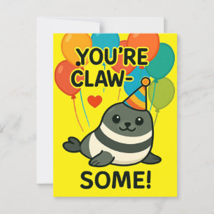 Funny Seal Mail - "You're Claw-Some Postcard