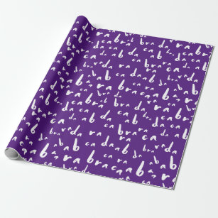 Funny Seamless Pattern Abracadabra White Text Wrapping Paper