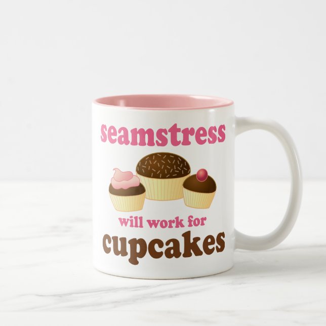 Funny Seamstress Two-Tone Coffee Mug (Right)
